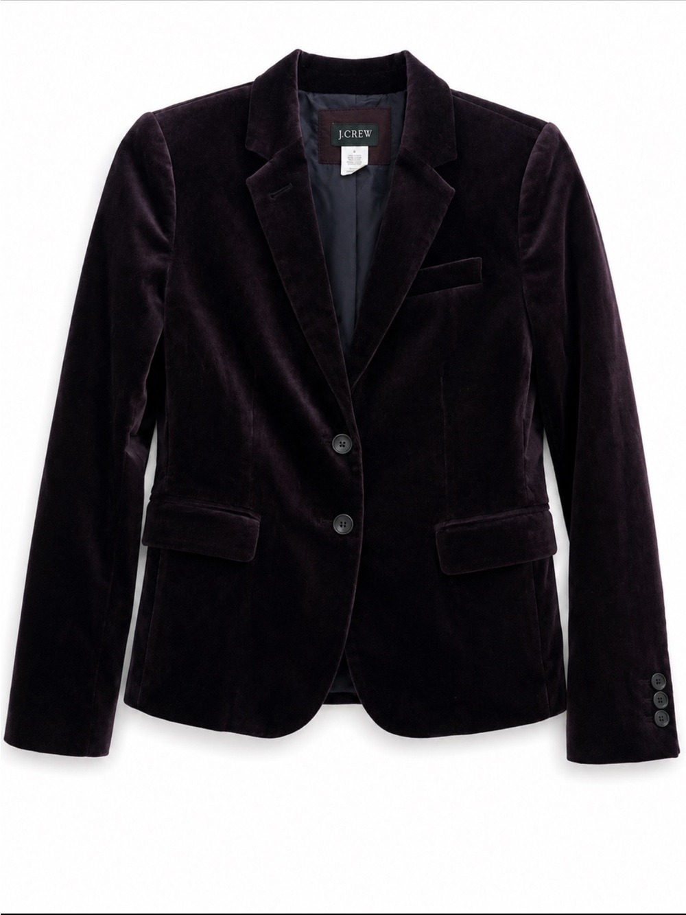J. Crew Women's Velvet Blazer in Deep Plum size 0